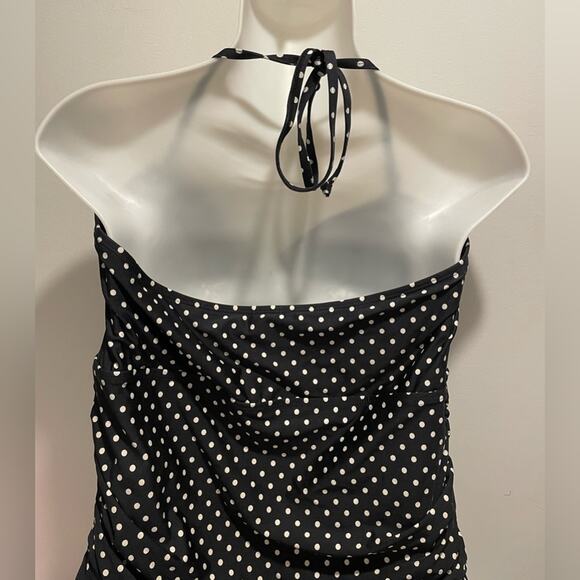 Old Navy Brand Women's XL Black & White Polka Dot One Piece Swimsuit Flattering - Picture 2 of 8